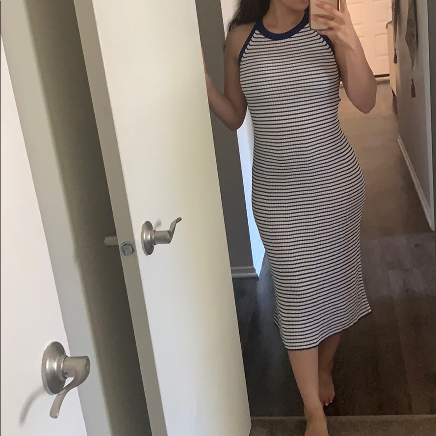 Fit And Flare Stripe Dress